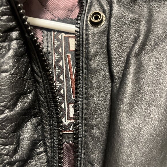 Authentic Winlit Vintage Small Black Leather Jacket/Coat Leather - Picture 14 of 16